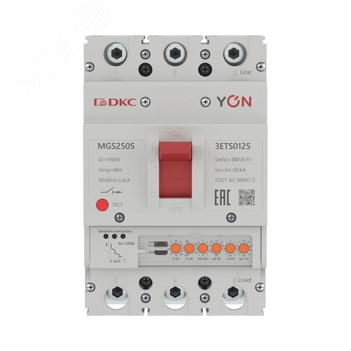 Выключатель автоматический YON max MGS250S 3P 50-125А 50кА с электронным расцепителем ETS - фото 2