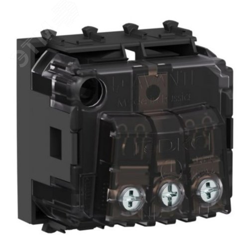 Avanti Розетка ''Черный квадрат'', 2P+E, с защитными шторками, 2 модульная - фото 4