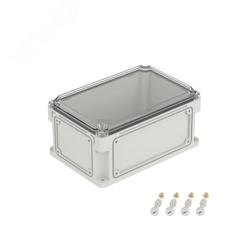 Изображение товара Корпус IP66/IP67, 300х200х146 мм, без МП, с фланцами, прозрачная крышка H= 21 мм (шт)