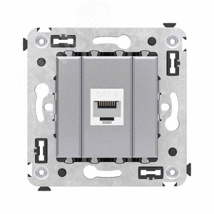 Avanti Компьютерная розетка RJ-45 без шторки в стену, кат.6 одинарная,  Закаленная сталь - фото 1