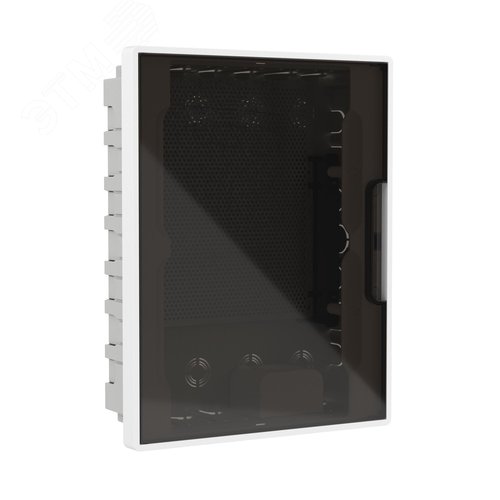 Изображение товара Щиток 24 мод встраиваемый для полых стен слаботочный FRAME, белый, с тонированной дверцей, с монтажной платой, в комплекте с 1 розеткой Viva (арт. 45005) и 1 коробкой PDD (арт. 10033) (шт)