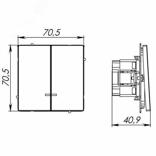 Выключатель двухклавишный с подсветкой, KANT, белая магнолия - фото 9