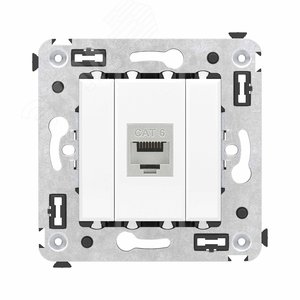 Avanti Avati Компьютерная розетка RJ-45 без шторки в     стену кат.6 одинарная экранированная Белое облако - фото 1