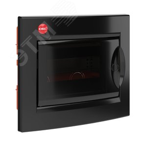 Щит встраиваемый с дверцей 8 модулей IP41 черный  с клеммным блоком 63А - фото 1