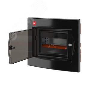 Щит встраиваемый с дверцей 8 модулей IP41 черный  с клеммным блоком 63А - фото 3
