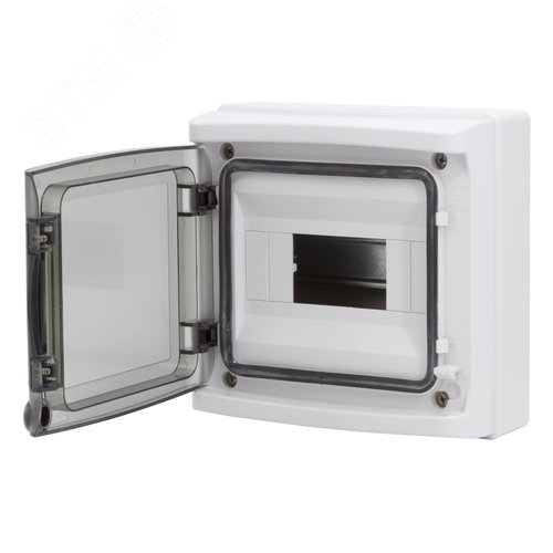 Щит настенный с дверцей 8 модулей IP65 серый с    клеммным блоком 63А - фото 2