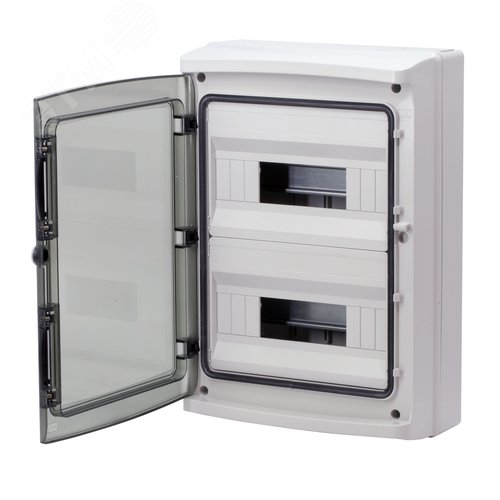 Щит настенный с дверцей 24 модуля IP65 серый с    клеммным блоком 63А - фото 2