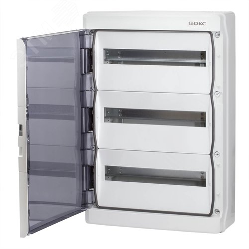 Щит настенный с дверцей 54 модуля IP65 серый с    клеммным блоком 63А - фото 2