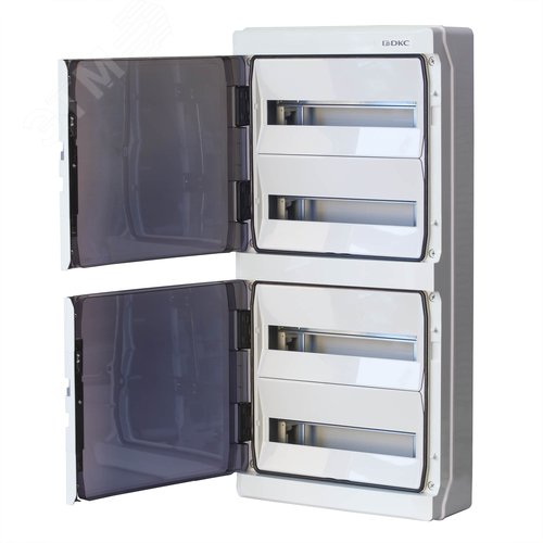 Щит настенный с дверцей 72 модулей IP65 серый с   клеммным блоком 63А - фото 2