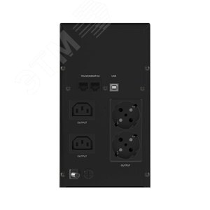 Источник бесперебойного питания line-interactive, Info LCD 2000 ВА/1200 Вт, 1/1, 2xIEC C13, 2xSchuko, USB + RJ45, LCD, 2x9Aч - фото 2