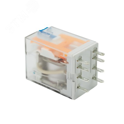 Реле миниатюрное промышленное общего назначения, 2CO, коммутируемый ток 12 А, AgSnO, напряжение 12V DC, опция – тест-кнопка+светодиод+защитный диод - фото 2