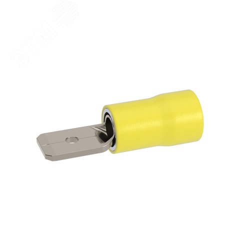 Наконечник-разъем плоский, вилка 6.3x0.8, изолированный фланец, для кабеля сечением до 6.0кв.мм - фото 1