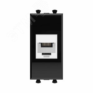 Avanti Телефонная розетка RJ-12 без шторки        модульная Черный квадрат 1 модуль - фото 1
