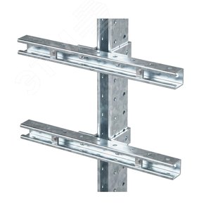 Комплект монтажных профилей на стойку для крепления 2 оболочки(ек) с видом защиты Ex e горячеоцинкованный, длина 600 мм - фото 1