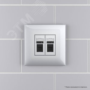 Avanti Телефонная розетка RJ-12 в стену двойная  Закаленная сталь - фото 6