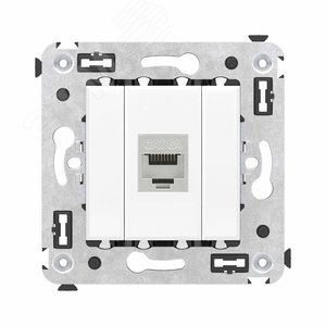 Avanti Компьютерная розетка RJ-45 без шторки в стену, кат.6А одинарная экранированная,  Белое облако - фото 1