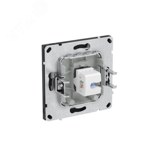Компьютерная розетка RJ-45 без шторки, кат.6А одинарная,KANT, черный уголь - фото 5