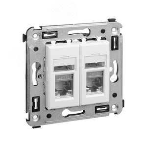 Avanti Розетка RJ-45 в стену, кат.6 двойная экранированная, ''Белое облако'' - фото 2