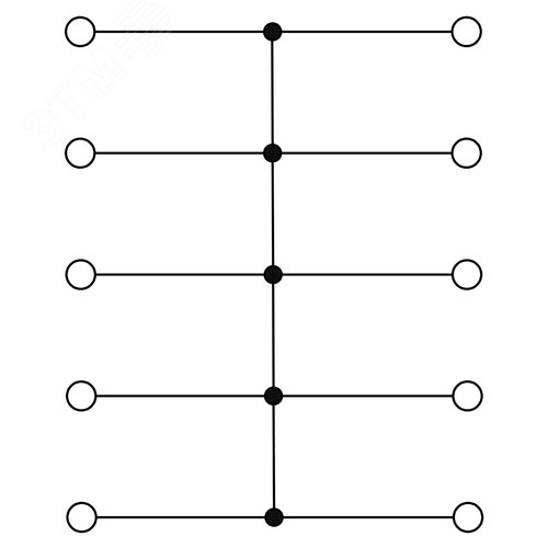 Блок распределительный с гориз. адаптером на рейку шириной 35мм, зажим push-in, 10 точек подключения 2,5 кв.мм, серый - фото 3