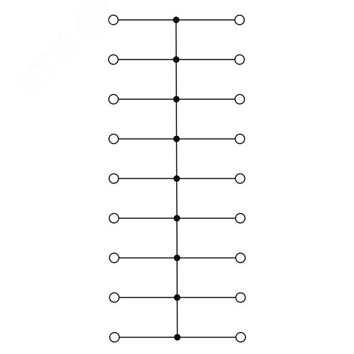 Блок распределительный с верт. адаптером на рейки шириной 15/35мм, зажим push-in, 18 точек подключения 2,5 кв.мм, красный - фото 3