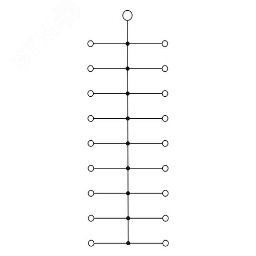 Блок распределительный с гориз. адаптером на рейку шириной 35мм, зажим push-in, 1 ввод 6 кв.мм, 18 точек подключения 2,5 кв.мм, синий - фото 3