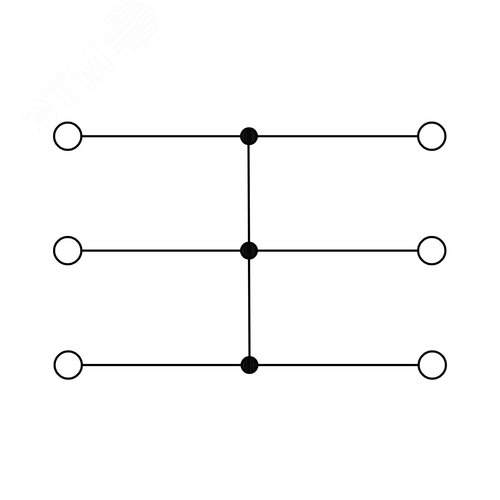 Блок распределительный с гориз. адаптером на рейку шириной 35мм, зажим push-in, 6 точек подключения 2,5 кв.мм, красный - фото 3