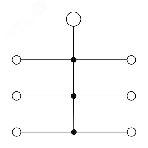 Блок распределительный с верт. адаптером на рейки шириной 15/35мм, зажим push-in, 1 ввод 6 кв.мм, 6 точек подключения 2,5 кв.мм, красный - фото 3