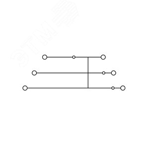 Клемма трехуровневая, зажим push-in, 6 точек подключения с перемычкой между уровнями, 2.5 кв.мм, синяя - фото 3