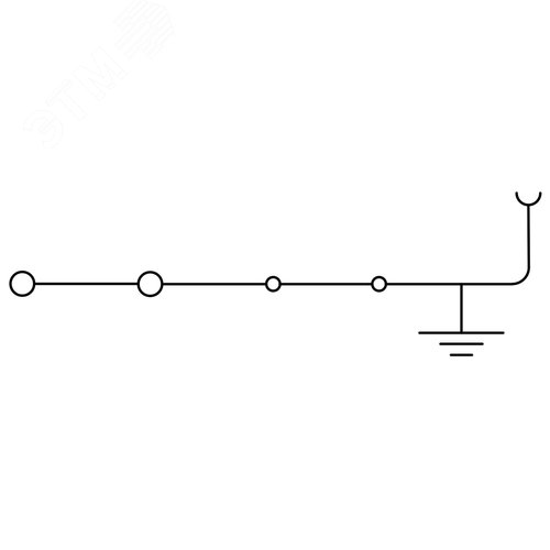 Клемма заземления под вставной разъем, зажим push-in, 3 точки подключения, 2.5 кв.мм - фото 2