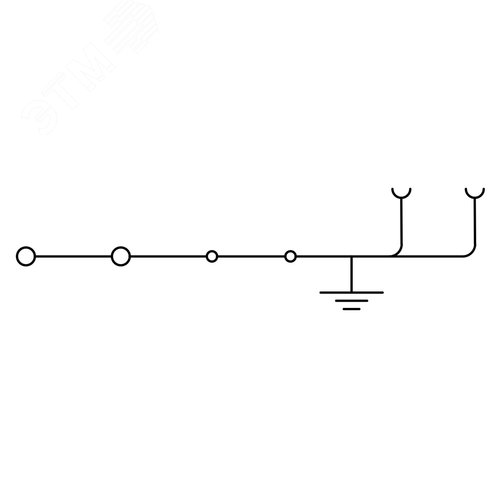 Клемма заземления под вставной разъем, зажим push-in, 4 точки подключения, 2.5 кв.мм - фото 2
