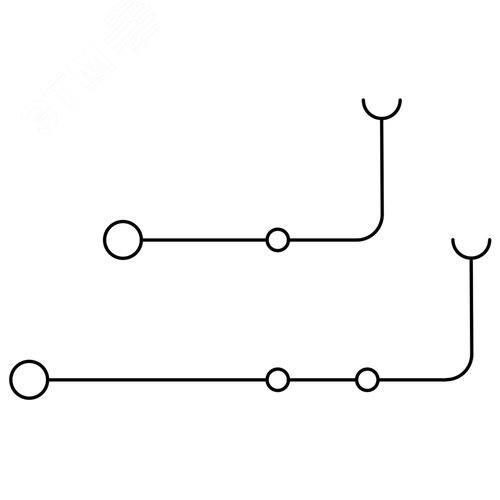 Клемма двухуровневая проходная под вставной штекер, зажим push-in, 4 точки подключения, 2.5 кв.мм, серая - фото 2