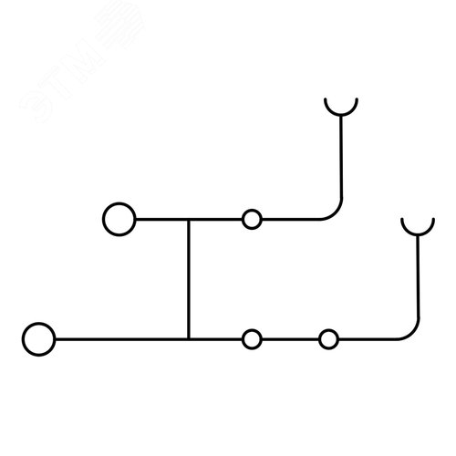 Клемма двухуровневая проходная под вставной штекер, зажим push-in, 4 точки подключения, 2.5 кв.мм, серая - фото 2