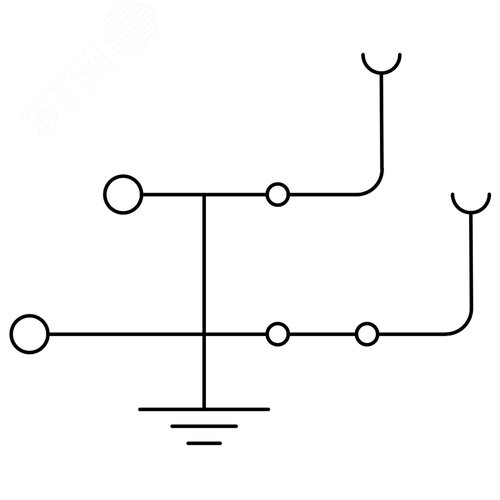 Клемма заземления двухуровневая под вставной штекер, зажим push-in, 4 точки подключения, 2.5 кв.мм - фото 2