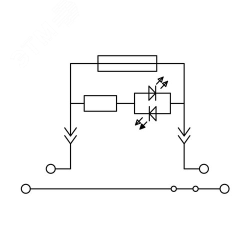 Клемма для предохранителя, двухуровневая, винтовой зажим, 4 точки подключения, 4 кв.мм, серая - фото 3