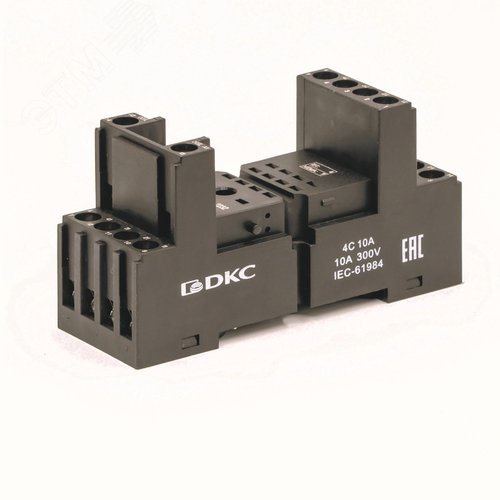 Изображение товара Колодка низкопрофильная 2-х уровневая с винтовыми клеммами для реле на 2 группы контактов версии IR-W2CO без магнита (шт)