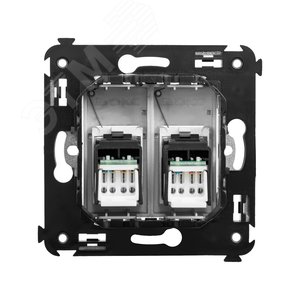 Avanti Компьютерная розетка RJ-45 в стену кат.5e двойная Закаленная сталь - фото 3