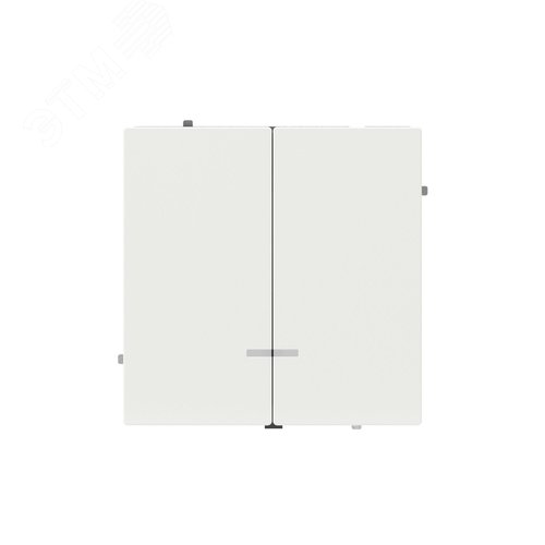 Выключатель двухклавишный с подсветкой, KANT, белая магнолия - фото 1