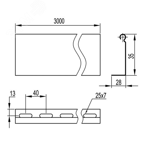 Перегородка SEP L3000 Н 35 мм, горячеоцинкованная - фото 2