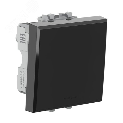 Avanti Выключатель ''Черный квадрат'', 16A, 2 модульный - фото 2