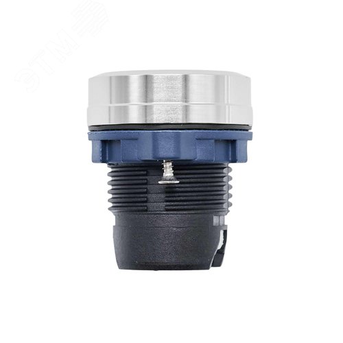 Головка кнопки плоская прозрачная с фиксацией, синяя, алюминий - фото 3