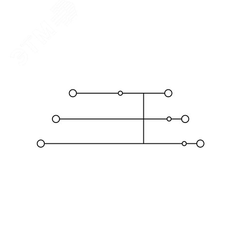 Клемма трехуровневая, зажим push-in, 6 точек подключения с перемычкой между уровнями, 2.5 кв.мм, синяя - фото 4