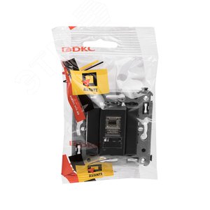 Компьютерная розетка RJ-45 в стену, кат.5e одинарнаяэкранированная,''Avanti'', ''Черный матовый'' - фото 5