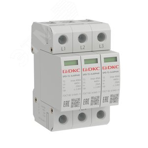 УЗИП, тип 2, 3 полюса, Imax 40kA, со сменным модулем, Un 440V - фото 1