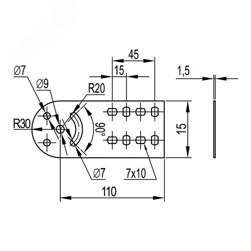 Пластина крепежная GSV H35 в комплекте с крепежными элементами,необходимыми для монтажа, цинк-ламель - фото 2