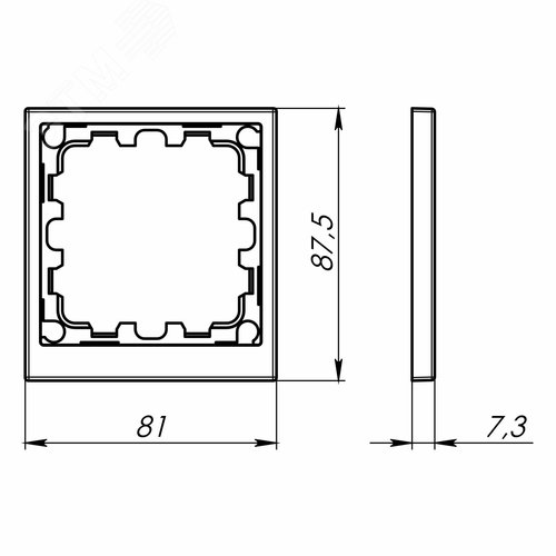 Рамка на 1 пост, KANT, черный уголь - фото 6