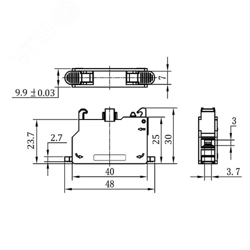 Контактный блок с клеммным безвинтовым зажимом, нормально-замкнутый - фото 7