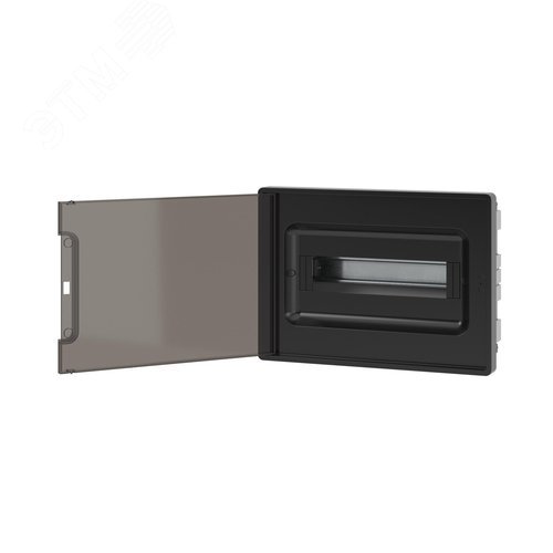 Щиток 12 мод встраиваемый для полых стен Фрейм (FRAME), черный, с тонированной дверцей, с 2 шинами PEN на 6 и 8 отв. - фото 3