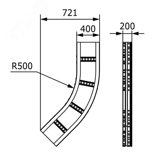 Угол листовой 45 градусов 200x400 R660 горячеоцинкованный - фото 2