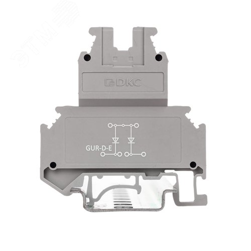 Клемма со встроенным диодом, винтовой зажим, 4 точки подключения, 4 кв.мм, серая - фото 2