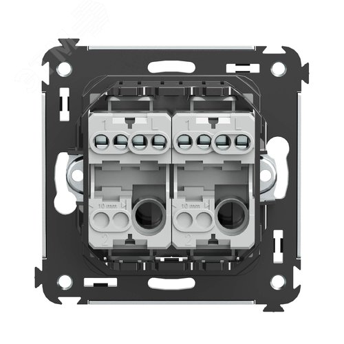 Avanti Кнопка двухклавишная в стену Черный        квадрат - фото 3